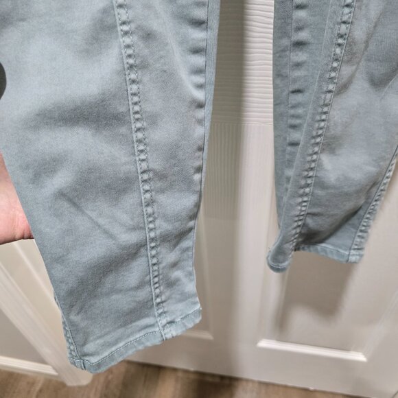 Maurices Pants Women's Large Reg Cotton Blend Elastic Waist Blue Pockets Tapered - Picture 5 of 5